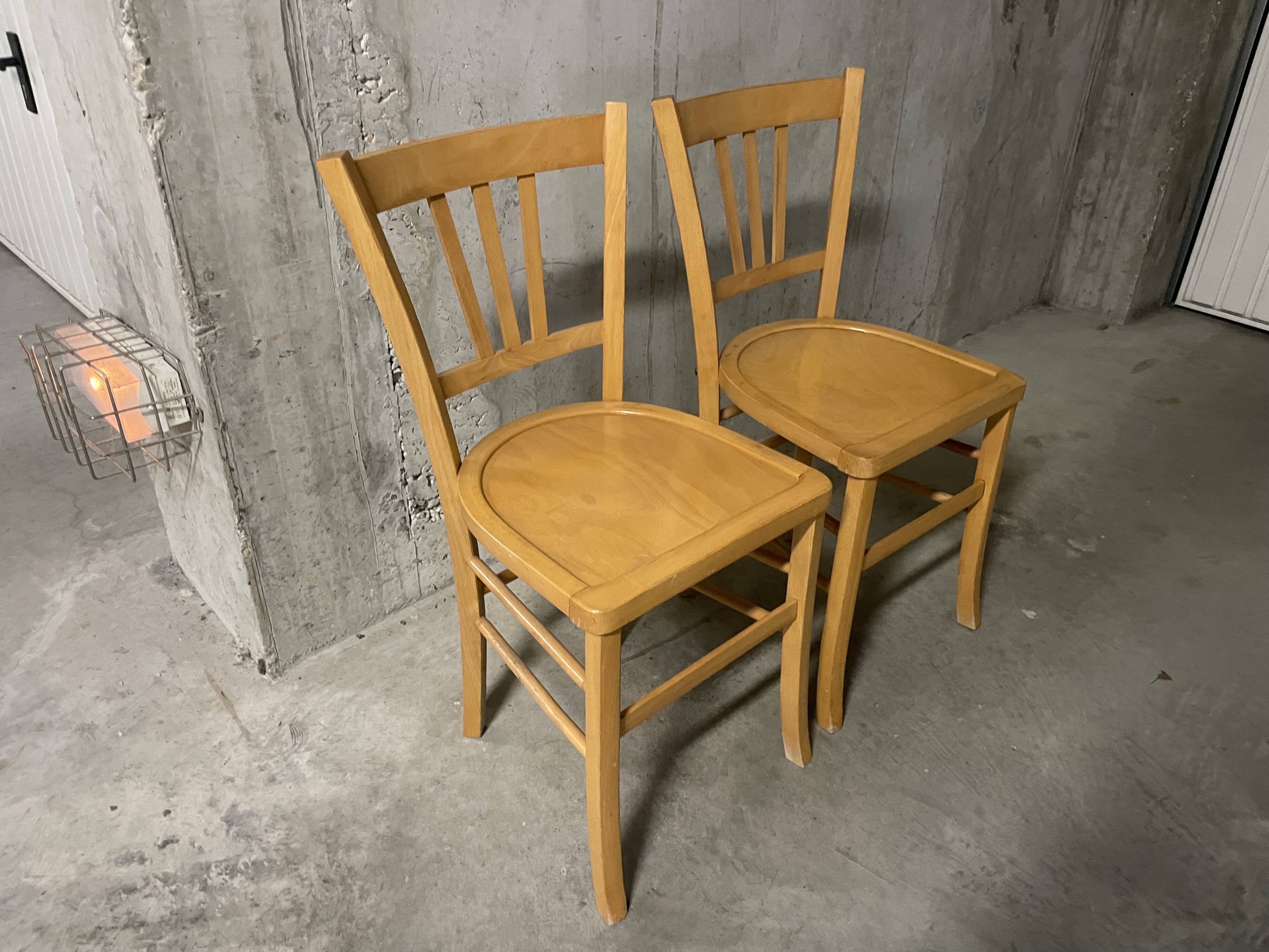 Pair of 1970s bistro chairs