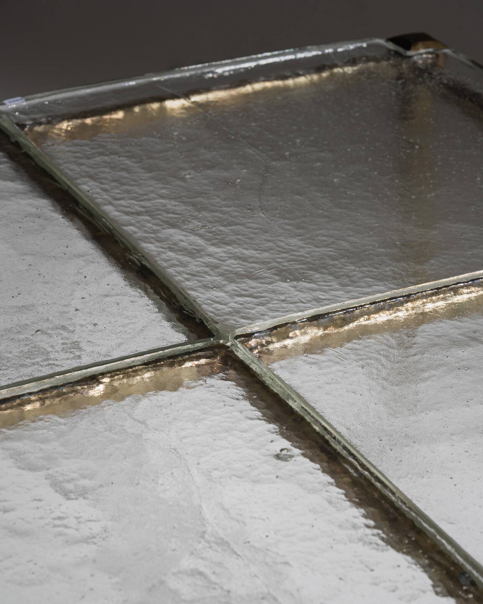 Bronze and glass coffee table, Lothar Klute, 1980s