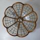 Lamp in mother-of-pearl brass and rattan