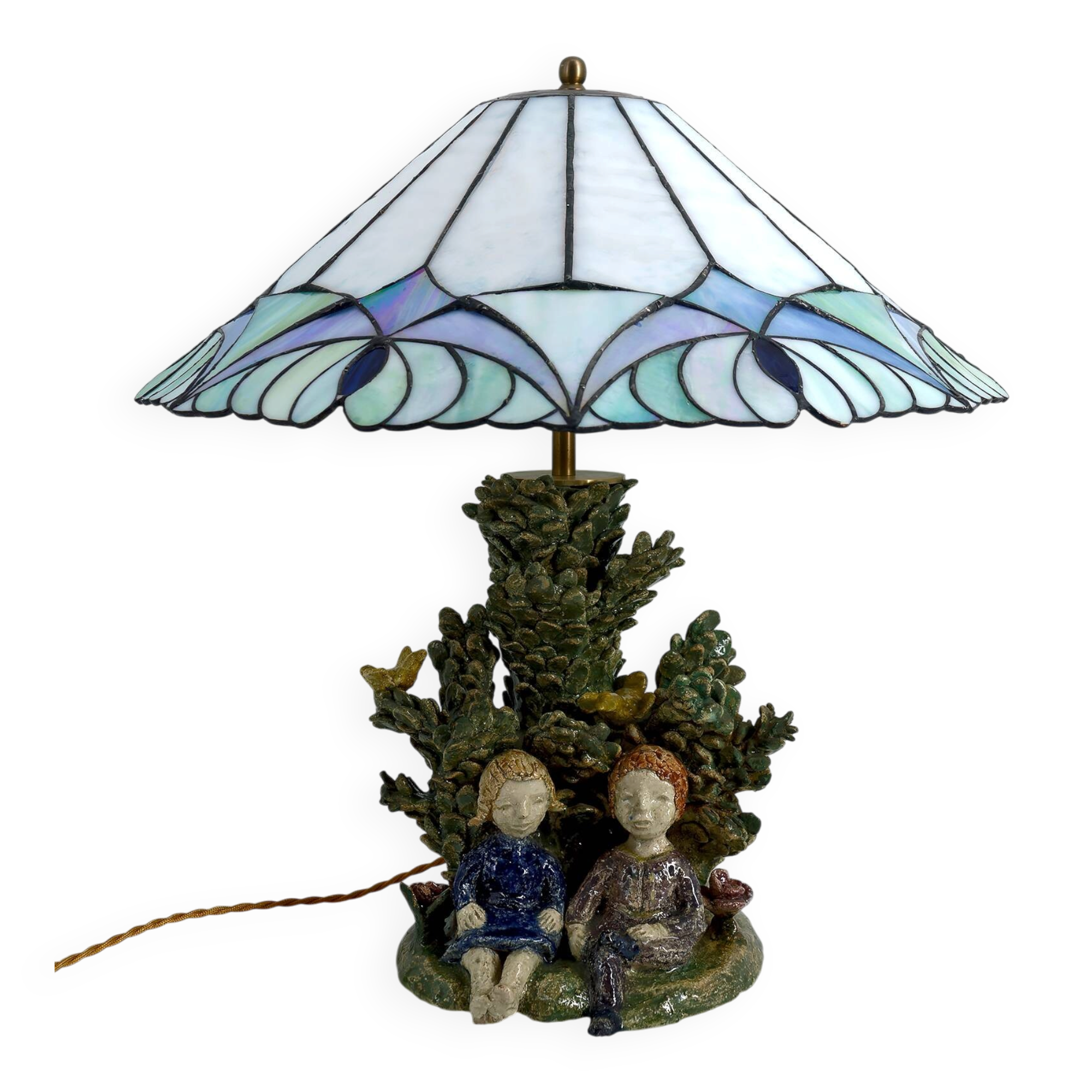 Ceramic lamp, dreamlike childhood – W. Schilder, Germany, c. 1970