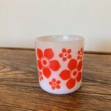 8 Arcopal flowered espresso cups, vintage 1970s