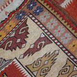 Vintage Turkish Melas handmade carpet 76cm x 267cm 1950s, 1C689