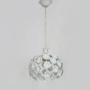 White metal floral pendant light. 1970s