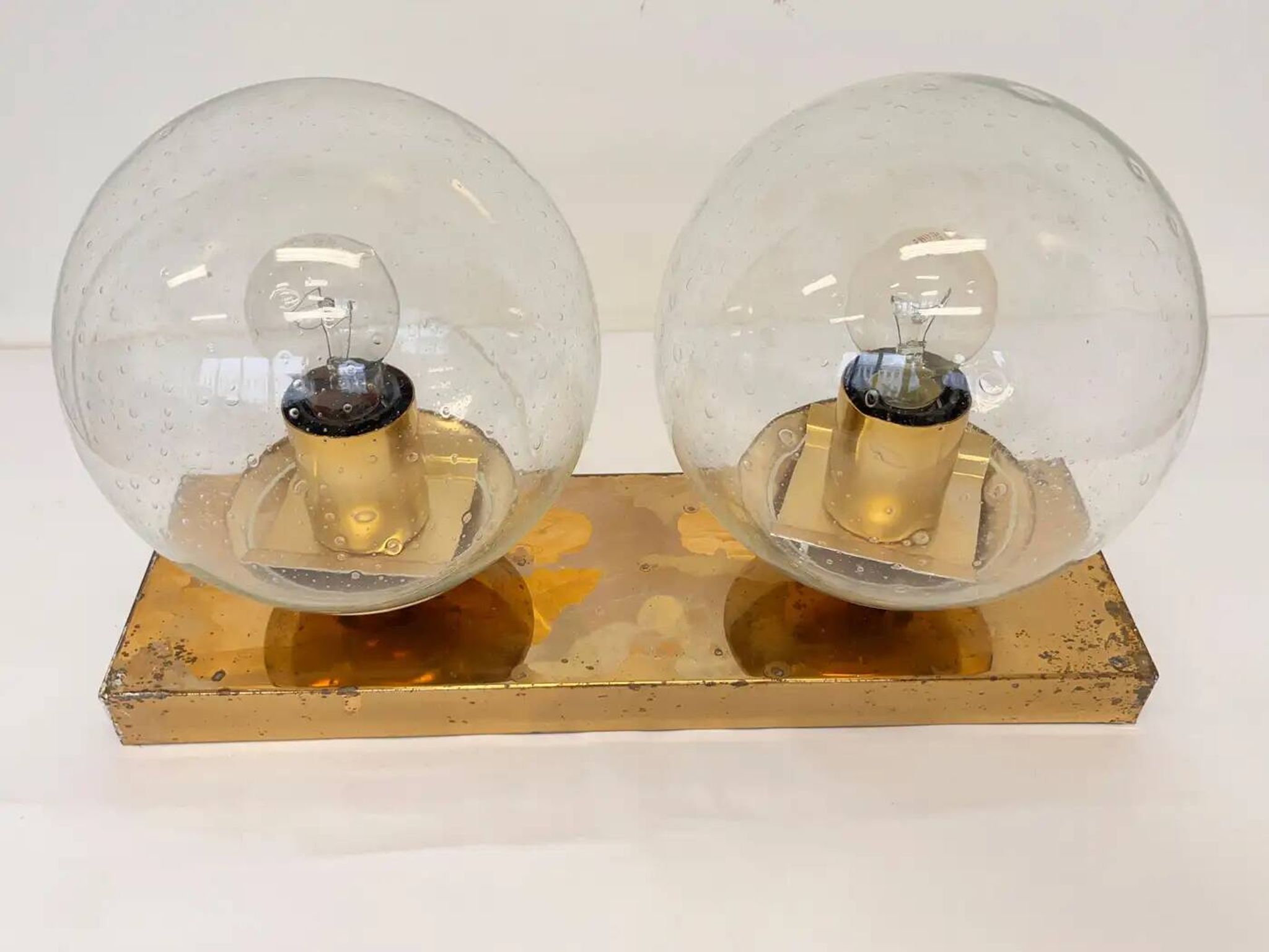 Midcentury brass wall or ceiling lamp by Kamenicky Senov, 1970s