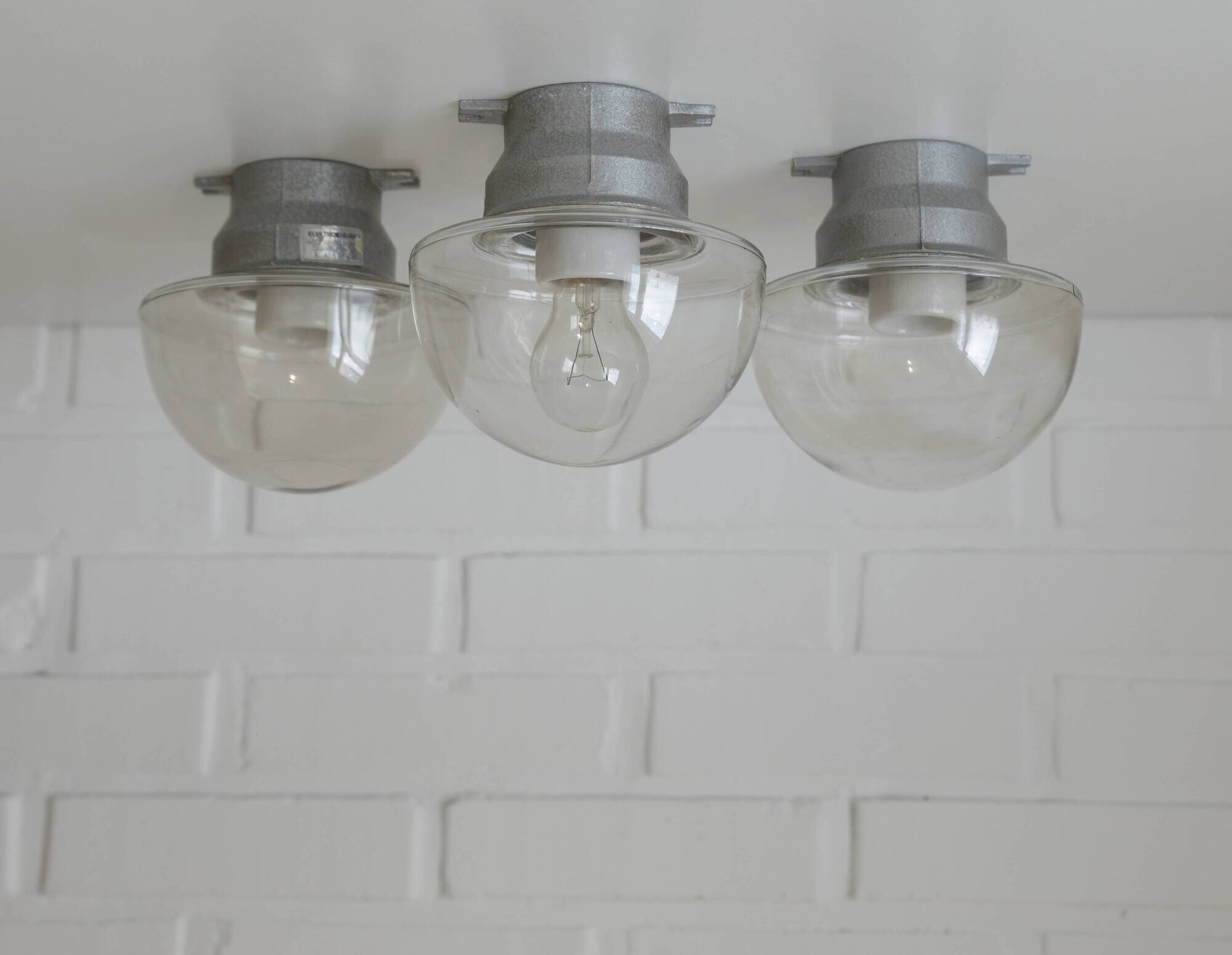 Set Of 3 / Vintage Wall Mushroom  Lamp / Ceiling Light / Industrial Sconces