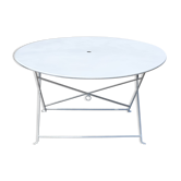 Garden table round and foldable iron