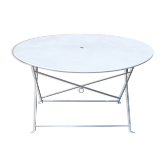 Garden table round and foldable iron