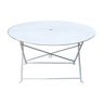 Garden table round and foldable iron