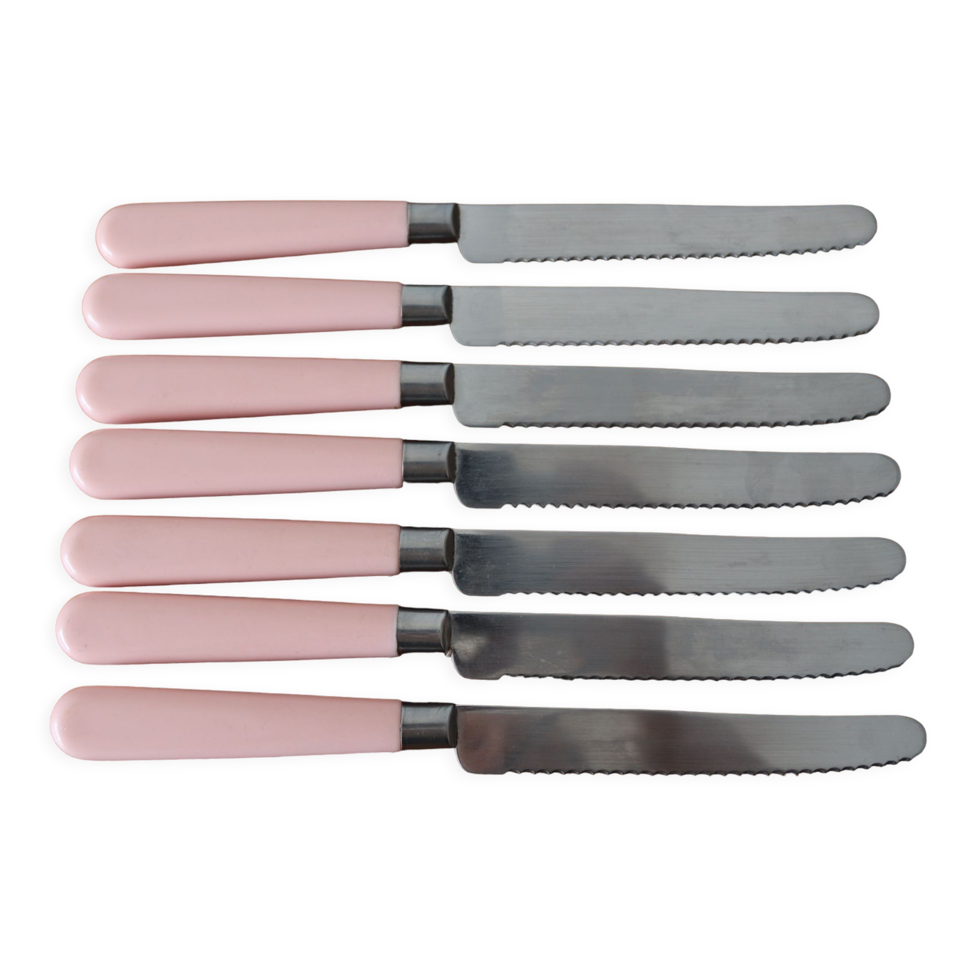 6 couteaux roses acier inox molybdene