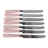 6 pink knives stainless steel molybdene