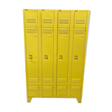 Metal dressing closet 4 lockers in one yellow block La Poste