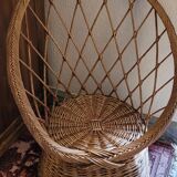 Fauteuil en rotin vintage