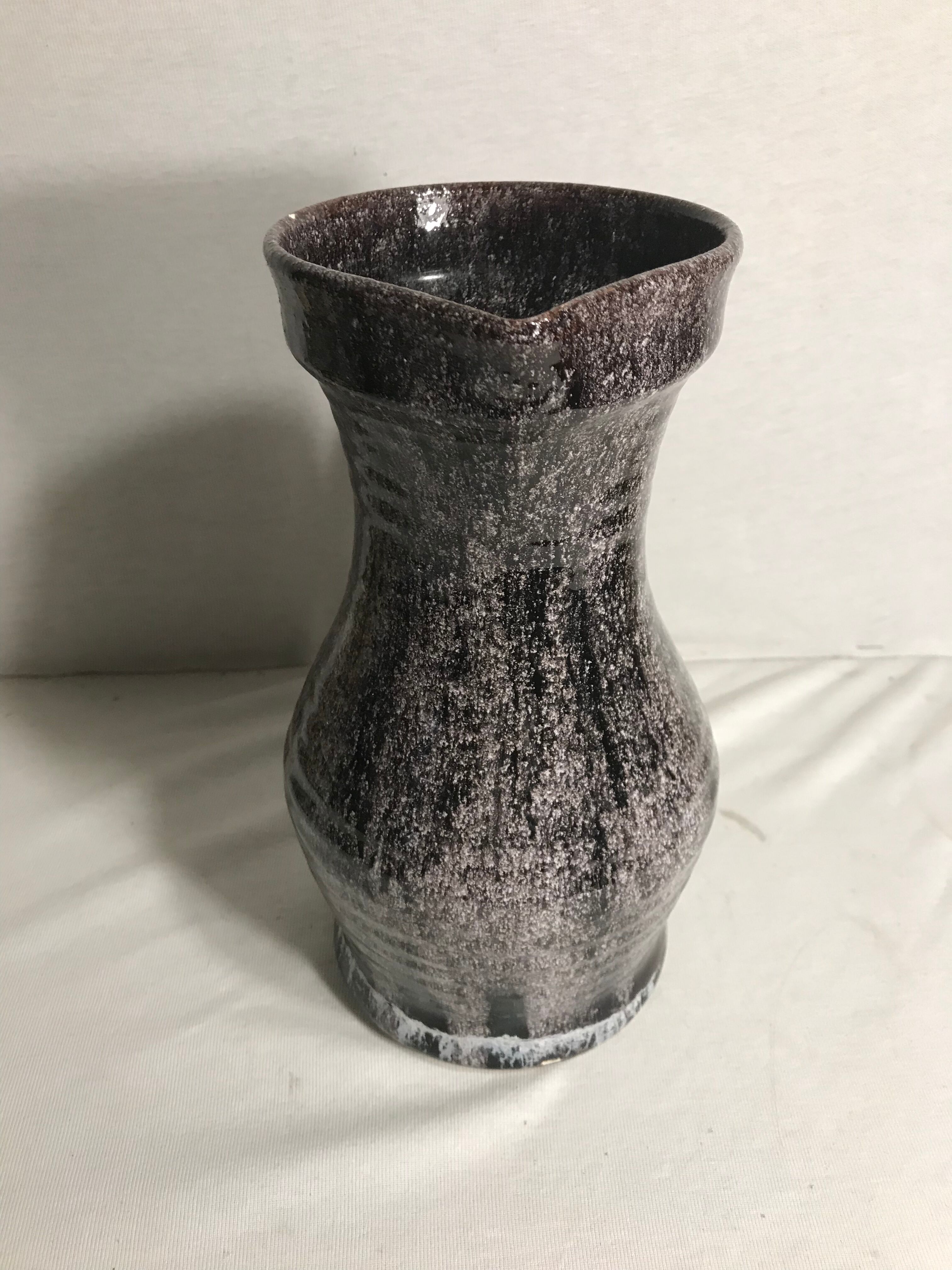 Old ceramic accolay jug, grey-black