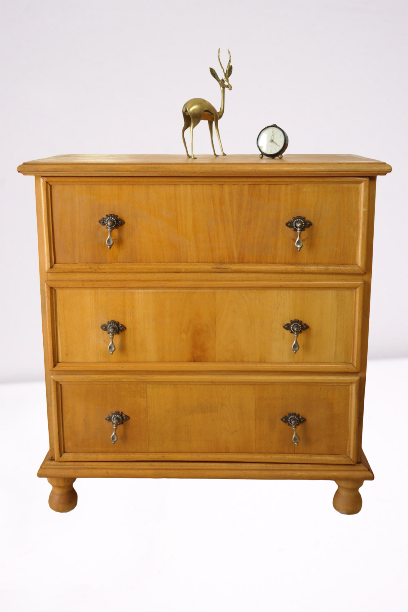 Small dresser in vintage blond walnut