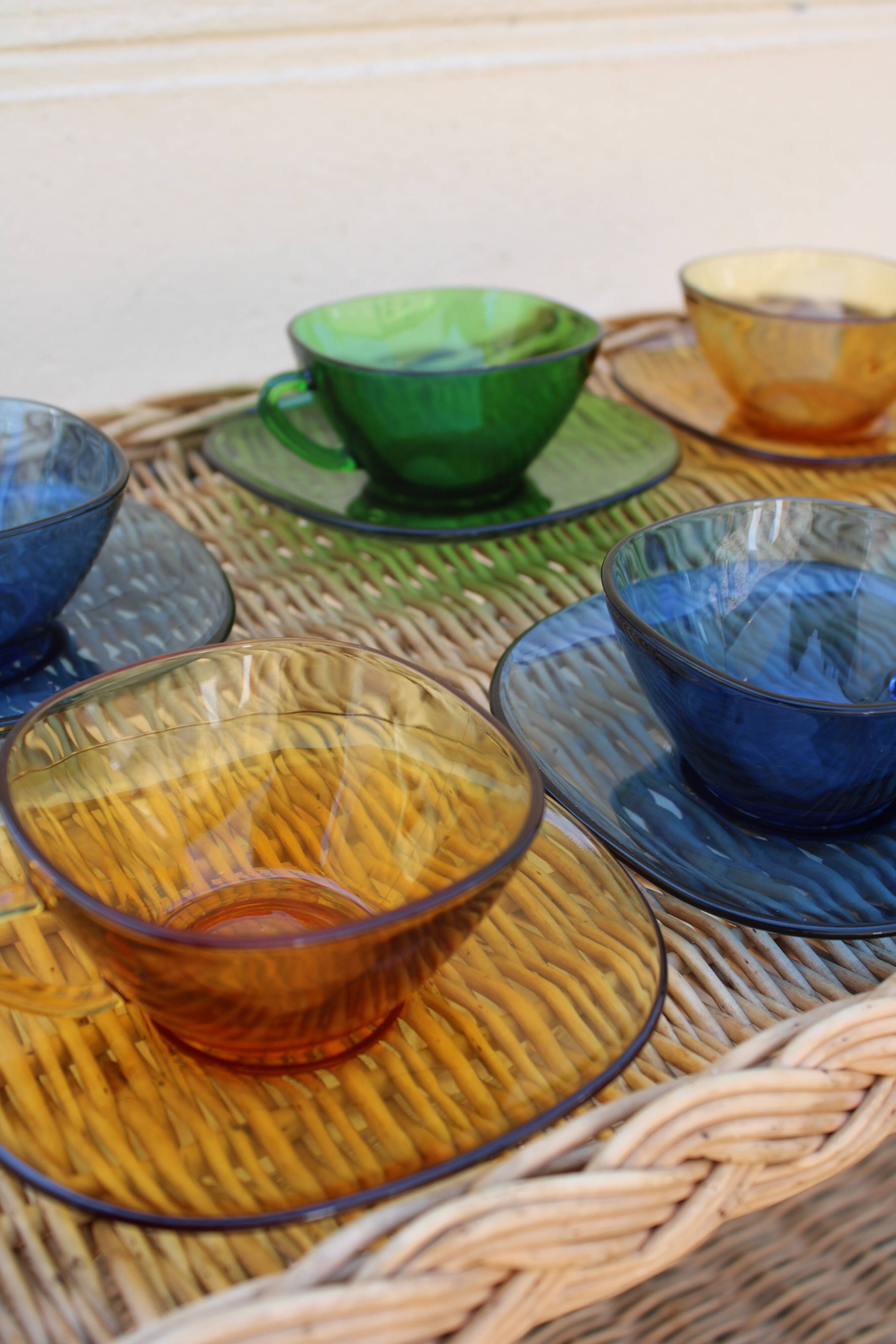 6 cups Vereco and their saucers