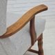 1950s, Danish high-backed armchair, reupholstered, wool, oak wood.