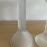 Set of 5 vintage diabolo candle holders in frosted glass