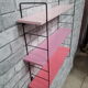 3-tone pink matte black shelf 51x50x13 cm, 80s