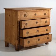 Antique solid pine chest of drawers – European rustic chest of drawers – circa 1900