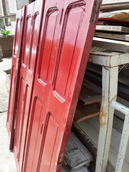 Lot shutters / doors / 6 elements solid wood patinated ep 1940 - 181 cm