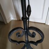 Black wrought iron floor lamp