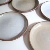 Six stoneware dessert plates, 70s