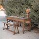Table and benches set