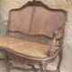Louis XV rattan cane bench, 19th century