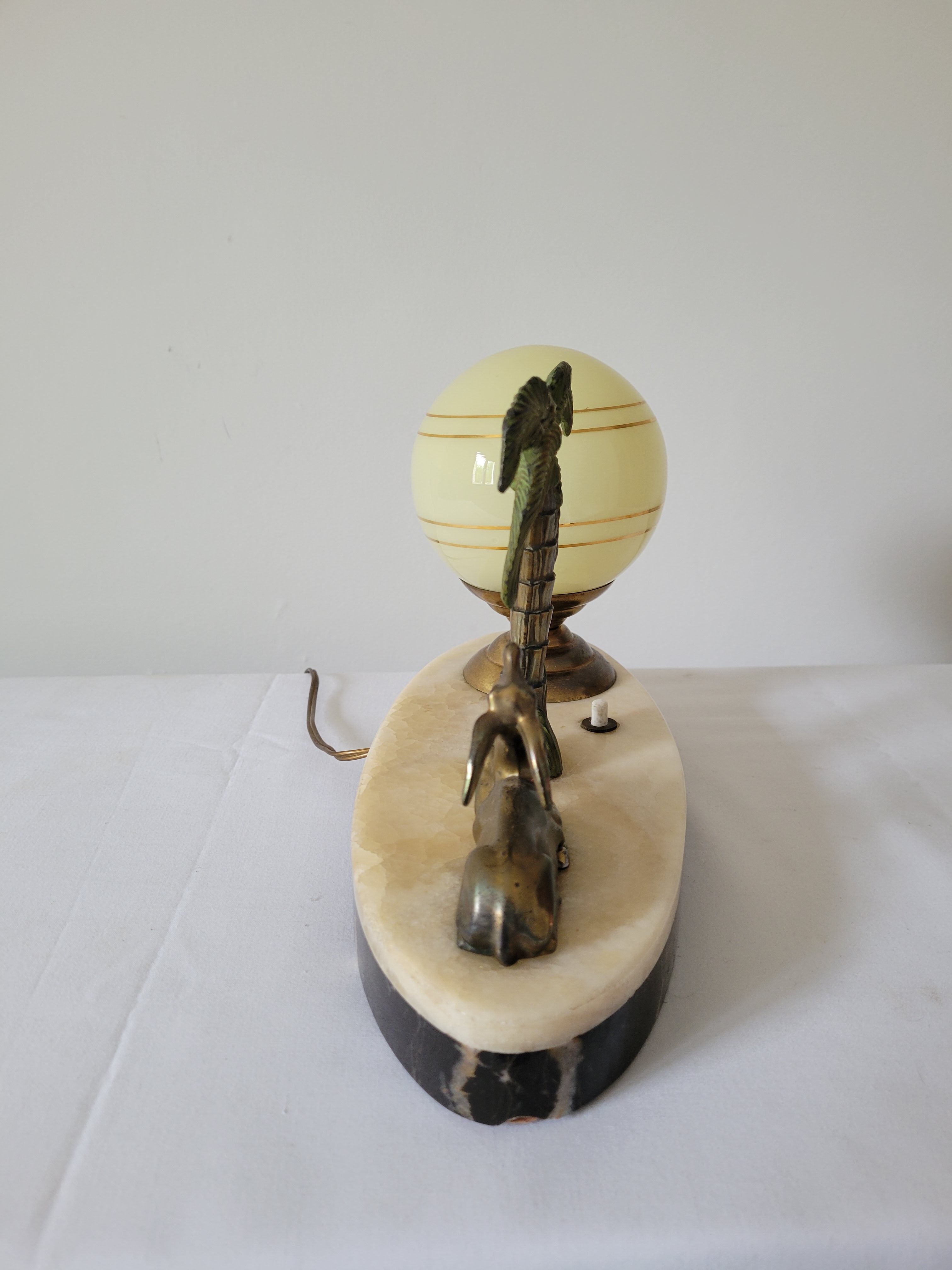Marble night light lamp with antelope