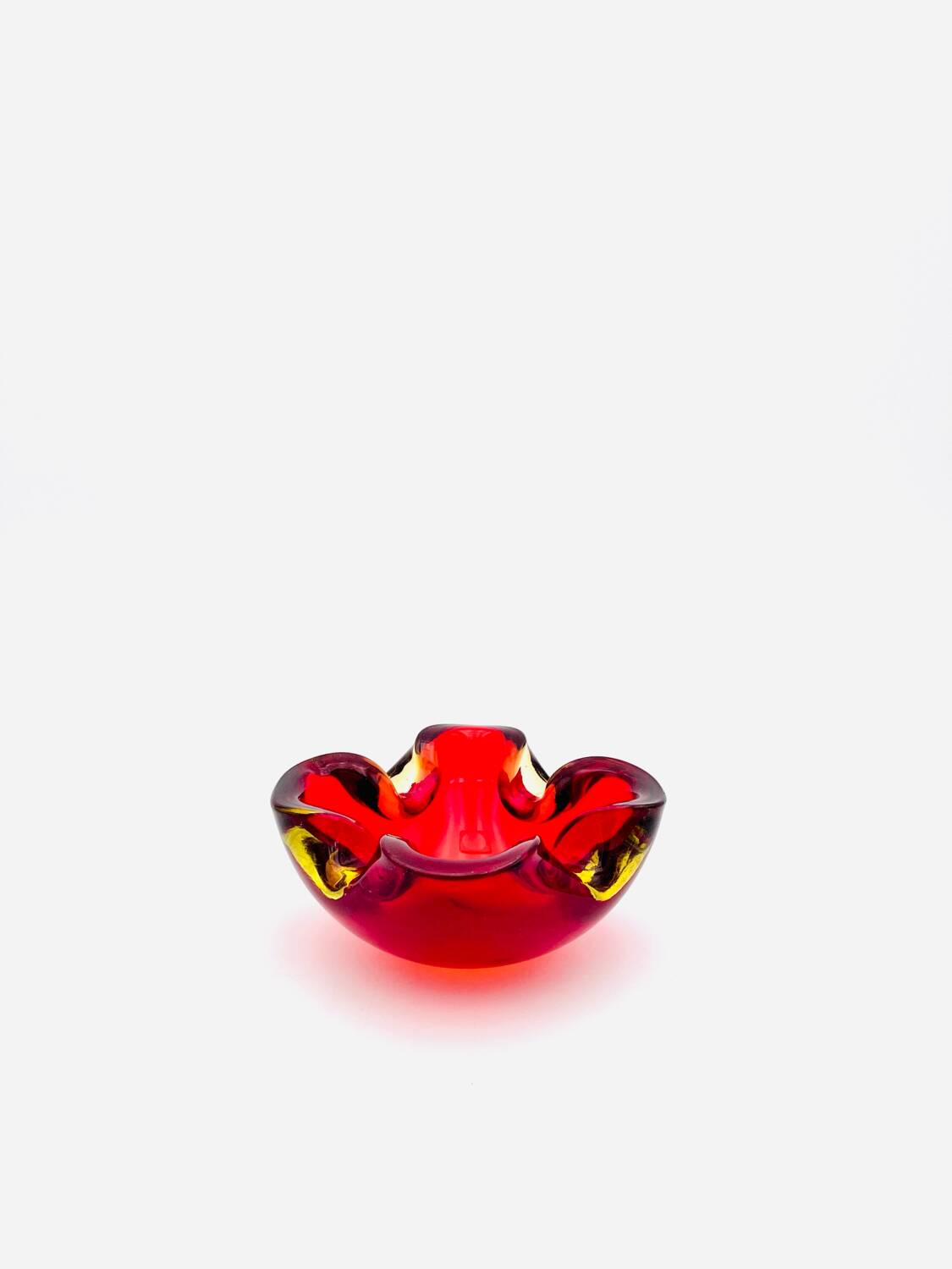 Murano Sommerso Red & Yellow Dish - Flavio Poli - circa 19