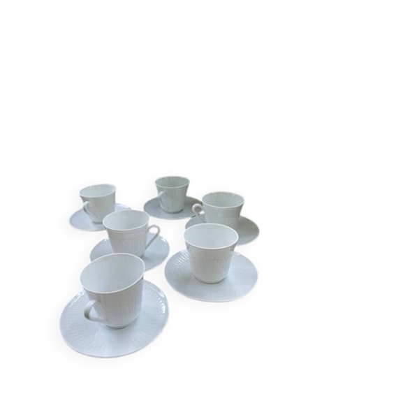 lot de 6 tasses à café et sous tasses en porcelaine Winterling röslau Bavar