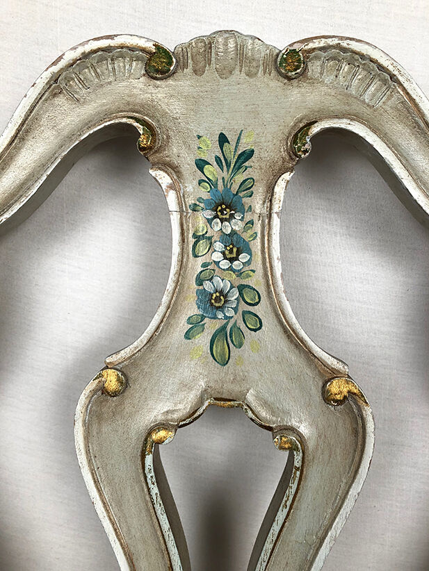 Series of six high-backed chairs in Venetian taste