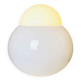 Daruma Model 5028/3 Milk Glass Sphere By Sergio Asti For Candle Milano, Italy 1980S