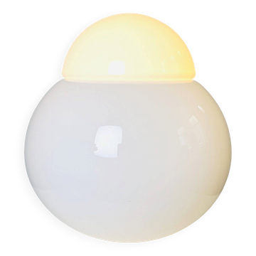 Daruma Model 5028/3 Milk Glass Sphere By Sergio Asti For Candle Milano, Italy 1980S