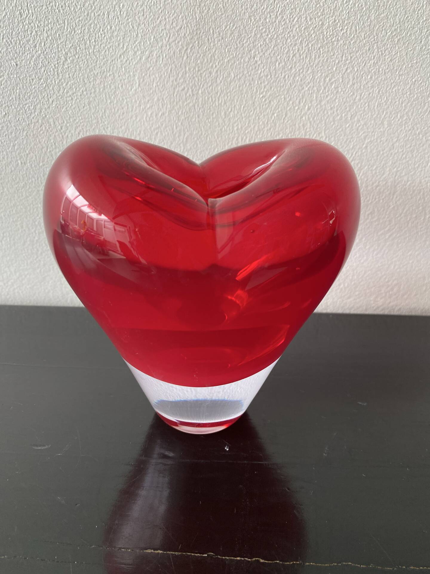 Red Heart Vase Murano attributed to Salviati by Maria Christina Hamel