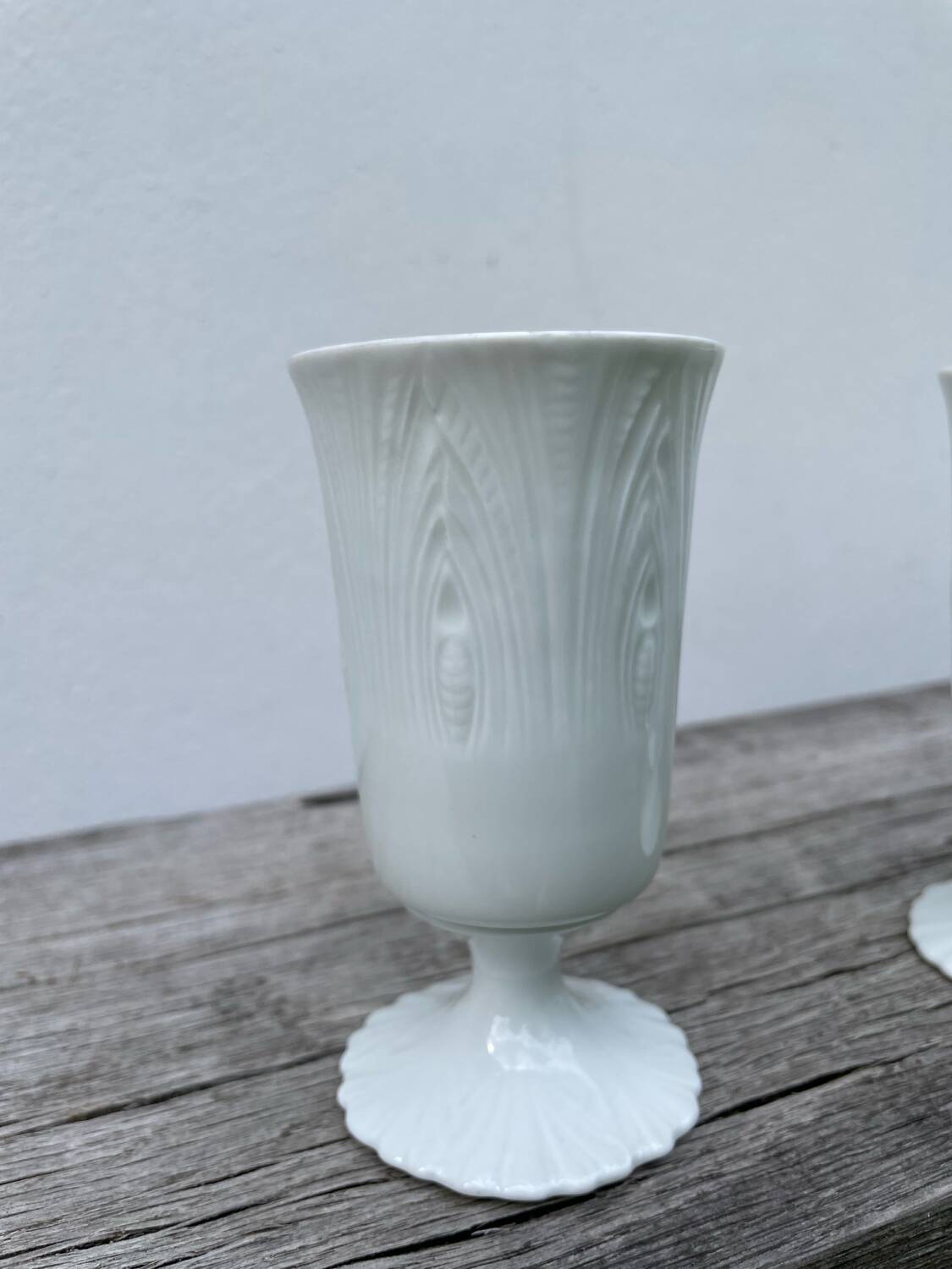 Plain white mazagran cups Limoges Seignolles Edelweis