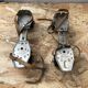 Old pair of roller skates midonn metal grey + straps vintage leather