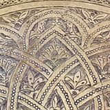 44cm chiseled brass tray