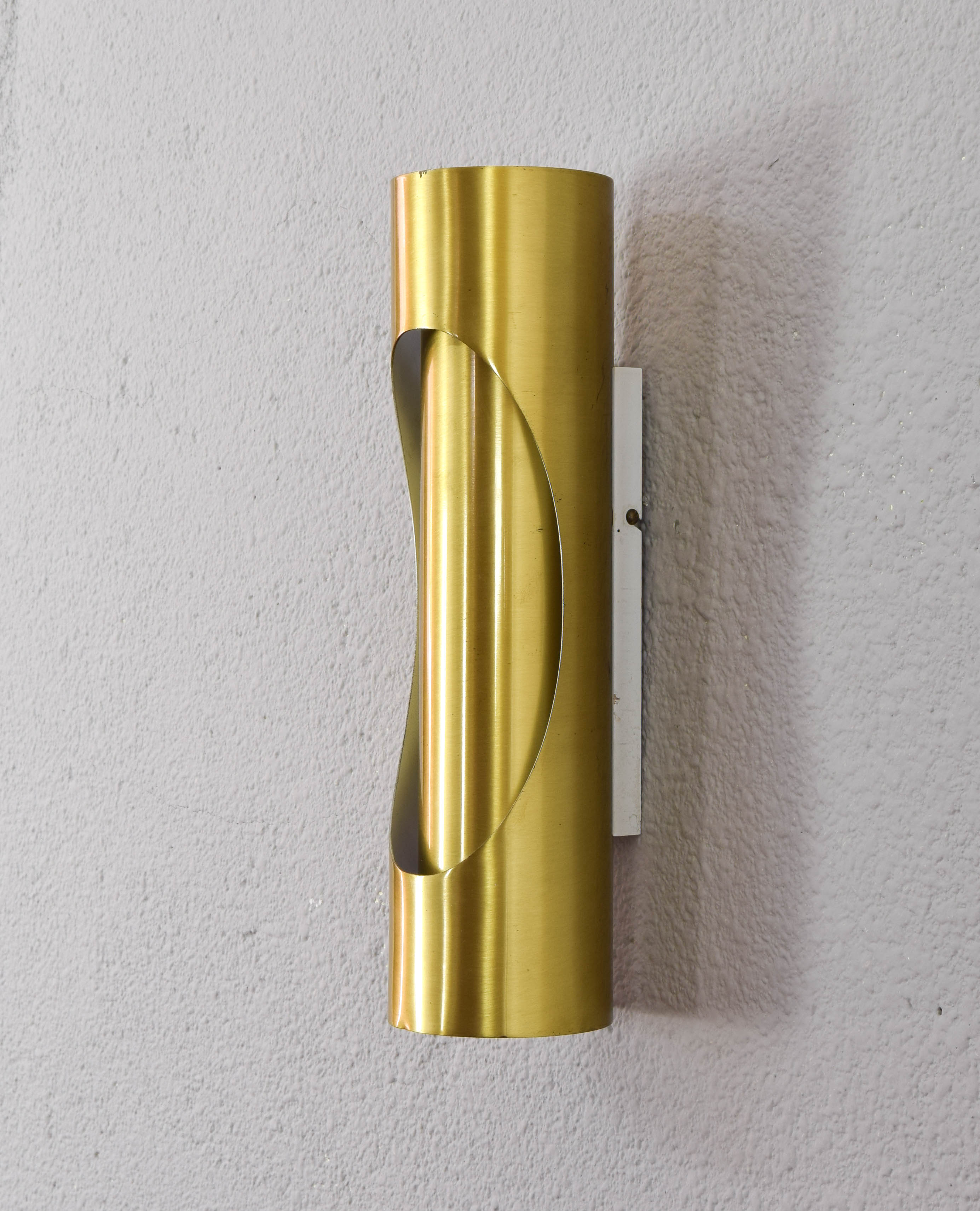 Mid Century Modern Space Age Brass Sconce by Marca SL Spain, 70s