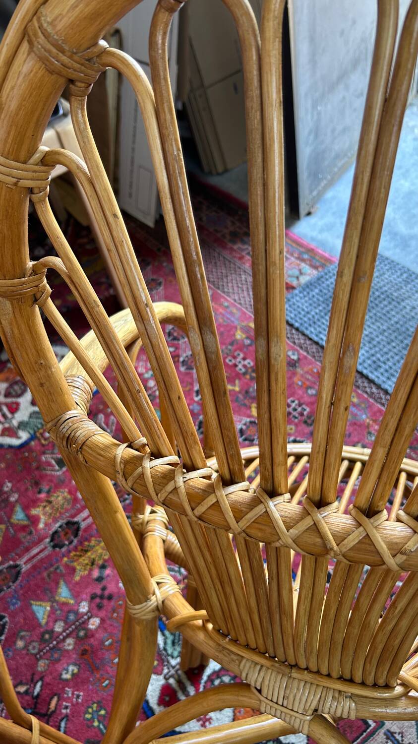 2 vintage rattan armchairs