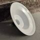 Large industrial pendant lampshade in black enamelled sheet metal.