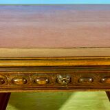 Renaissance style desk in solid oak, richly carved