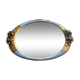 Joli miroir oval cadre doré et bleu 64x43cm