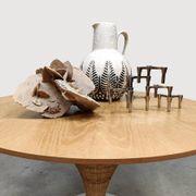 Vintage Italian Tito Agnoli wicker dining table Bonacina Pierantonio