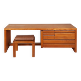 Pierre chapo, coiffeuse, tabouret et pouf 1989