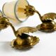Two beautiful original Mid Century Modern floral wall lamps made of brass w
