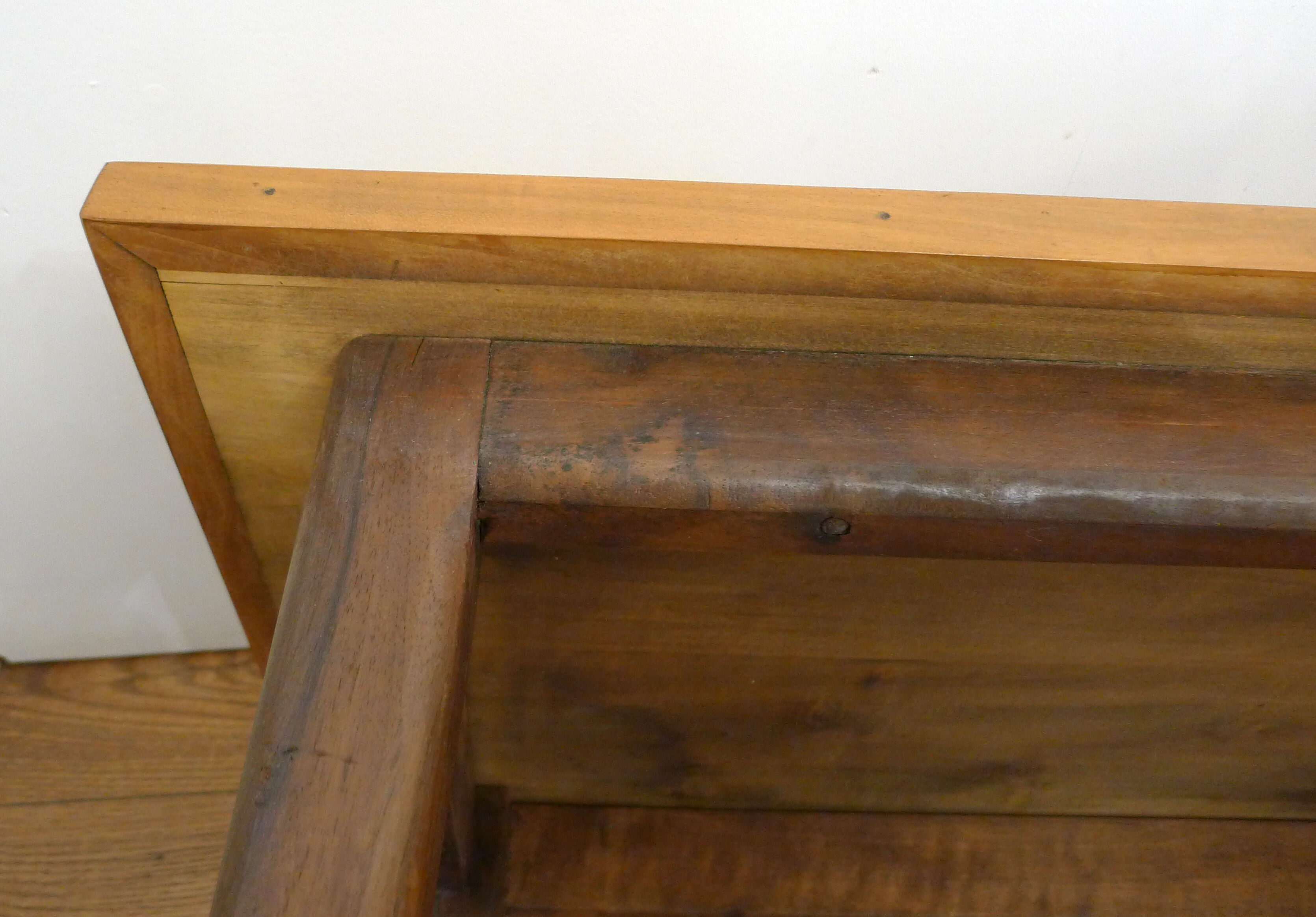 Mid-century grid coffee table, in wood & marquetry