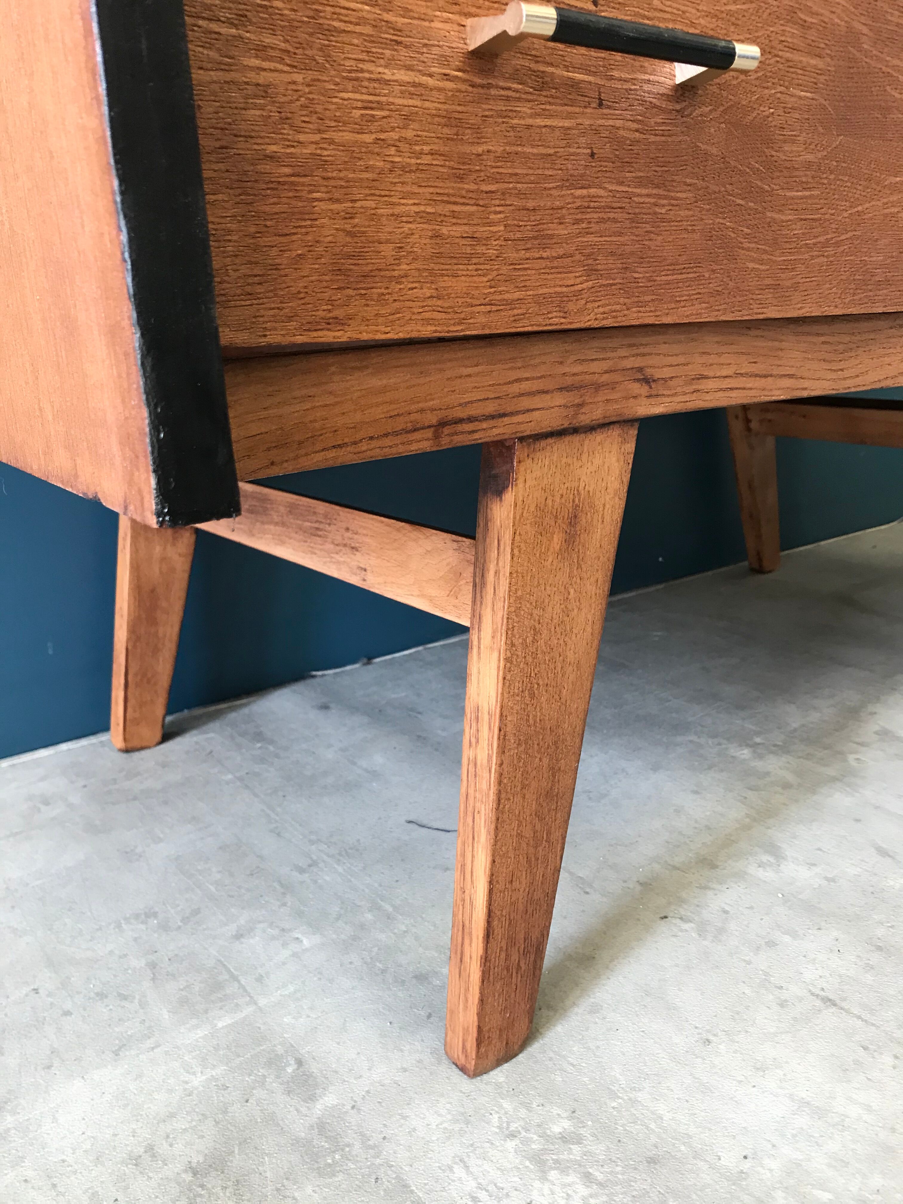 Vintage chest of drawers with compass feet
