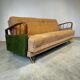 Vintage green beige sofa / sofa bed / armchair