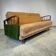 Canapé vintage vert beige / canapé-lit / fauteuil